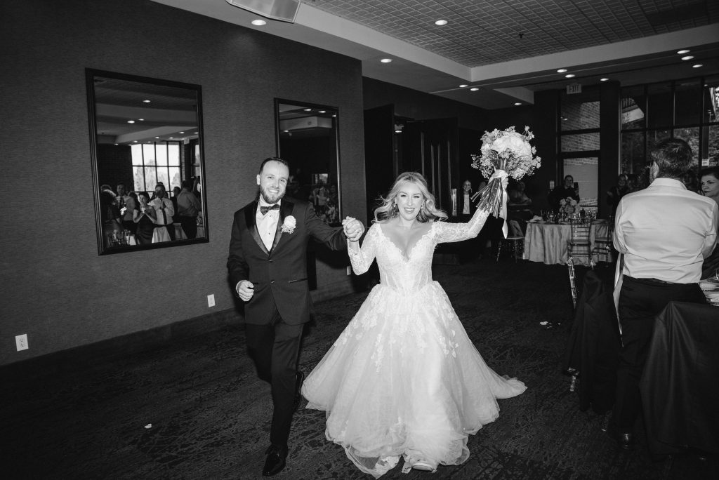 Black and white bridal portrait at The Manor